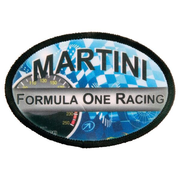 3" x 2" Oval Sublimatable Patch with Adhesive & Border Thumbnail