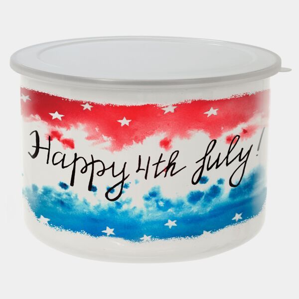 40 oz. Tall Enamel Container with Flexible Plastic Lid Thumbnail