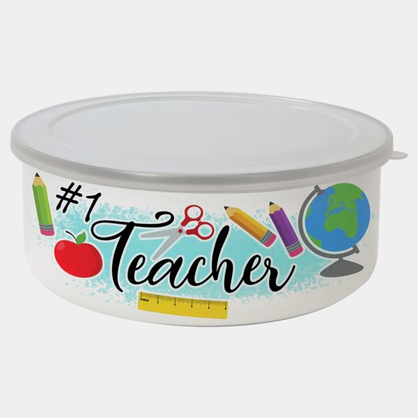 24 oz. Short Enamel Bowl with Lid Thumbnail