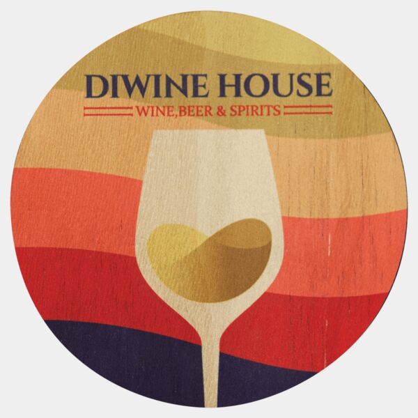 3 3/4" Round Sublimatable Wood Coaster Thumbnail