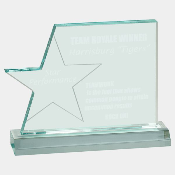 7 1/4" x 5 1/4" Jade Star Page Acrylic with 7 1/2" Base Thumbnail