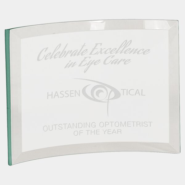 7" x 5" x 3/8" Jade Glass Crescent Thumbnail