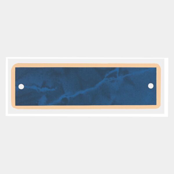 1" x 3 1/4" Sapphire Marble Plate with Border and Two Holes and Round Corners Thumbnail