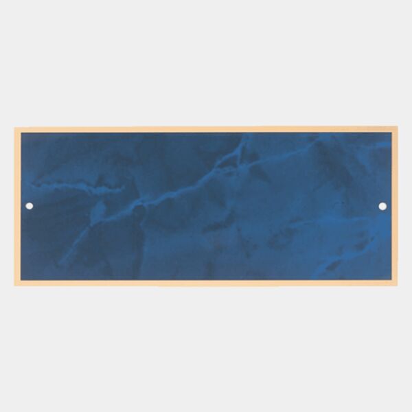 3 1/2" x 10 1/8" Sapphire Marble Plate with Border and Two Holes Thumbnail