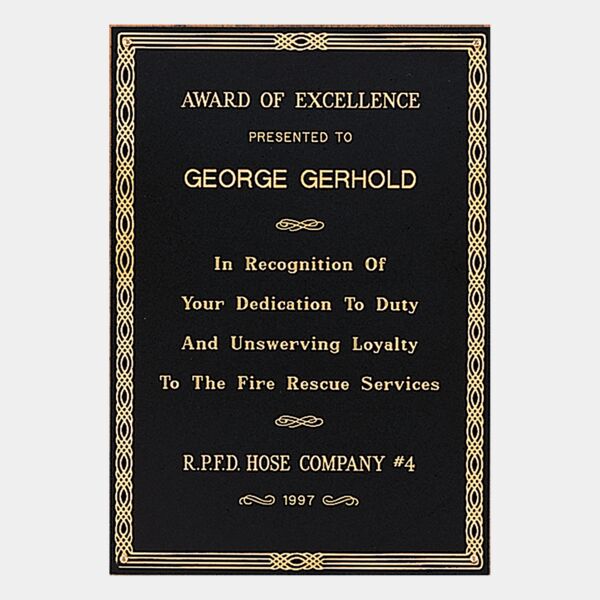 3 1/2" x 5" Laserable Brass Plate with Design Border Thumbnail