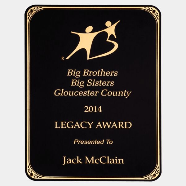 5 1/4" x 7 1/4" LaserFX Radius Corner Plate with Border Thumbnail