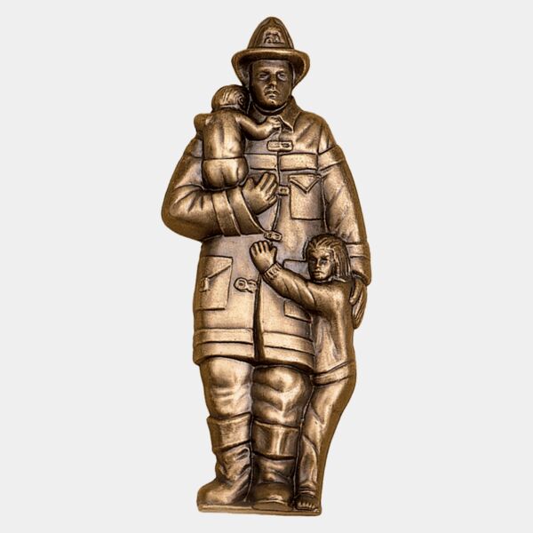 3 1/4" x 7 1/4" Antique Fireman with Children Thumbnail